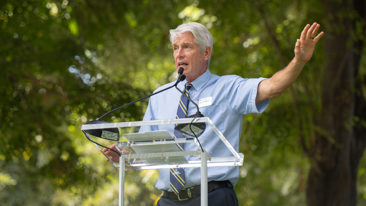 Dean Stetter speaking at the Limitless launch event.