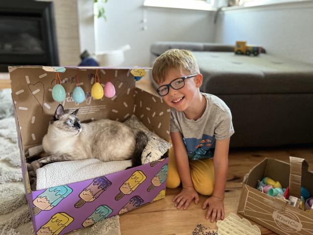 Young philanthropist with cat