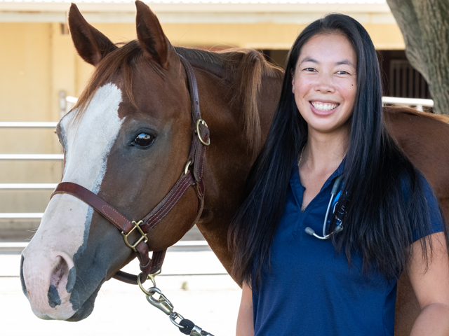 Katie Griffen with a horse.